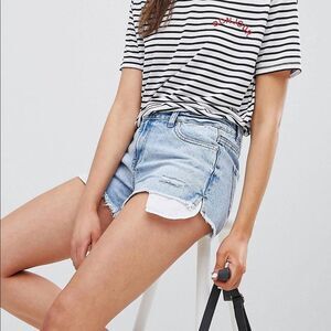 NWOT- denim short shorts light blue